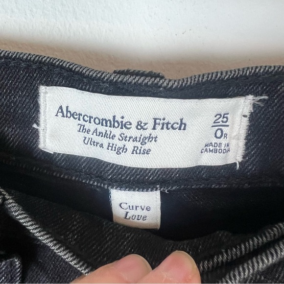 Abercrombie & Fitch The Ankle Straight Black Jeans Size 25 / 0 Curve Love - Picture 4 of 6